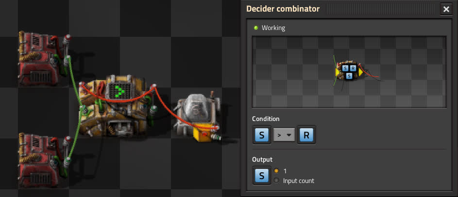 RS Latch made with a Decider combinator